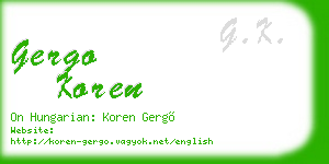 gergo koren business card