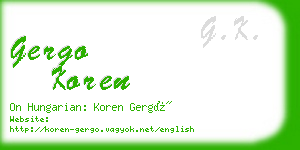gergo koren business card
